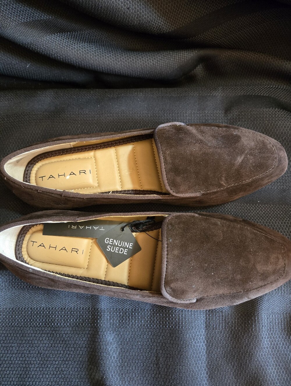 Tahari Dark Brown Suede Slip-On Loafers NWT